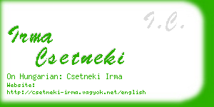 irma csetneki business card